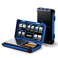 Vista 1 de Báscula de bolsillo de precisión, 7.05 oz x 0.00 oz, báscula digital de alimentos con pantalla LCD, conversión de un solo clic, 6 unidades, mini