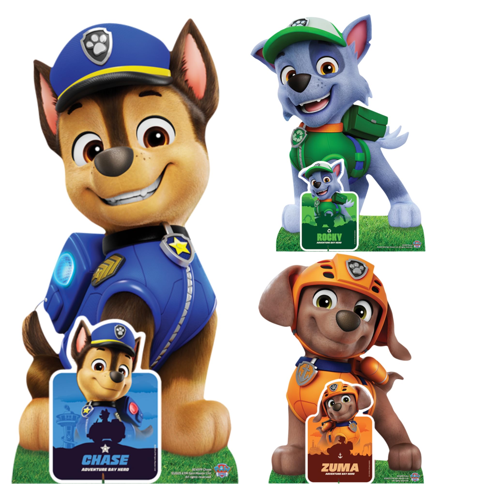 Star Cutouts SC4599 Paw Patrol Chase, Rocky & Zuma Multi Pack Cardboard Cutouts (66cm) – Kids Birthday Party Decorations & Supplies Set