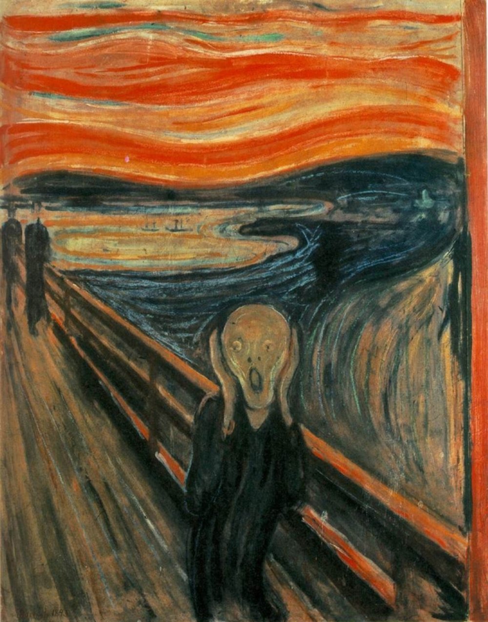 The Scream Edvard Munch affiche encadrée marron grand format semi gloss