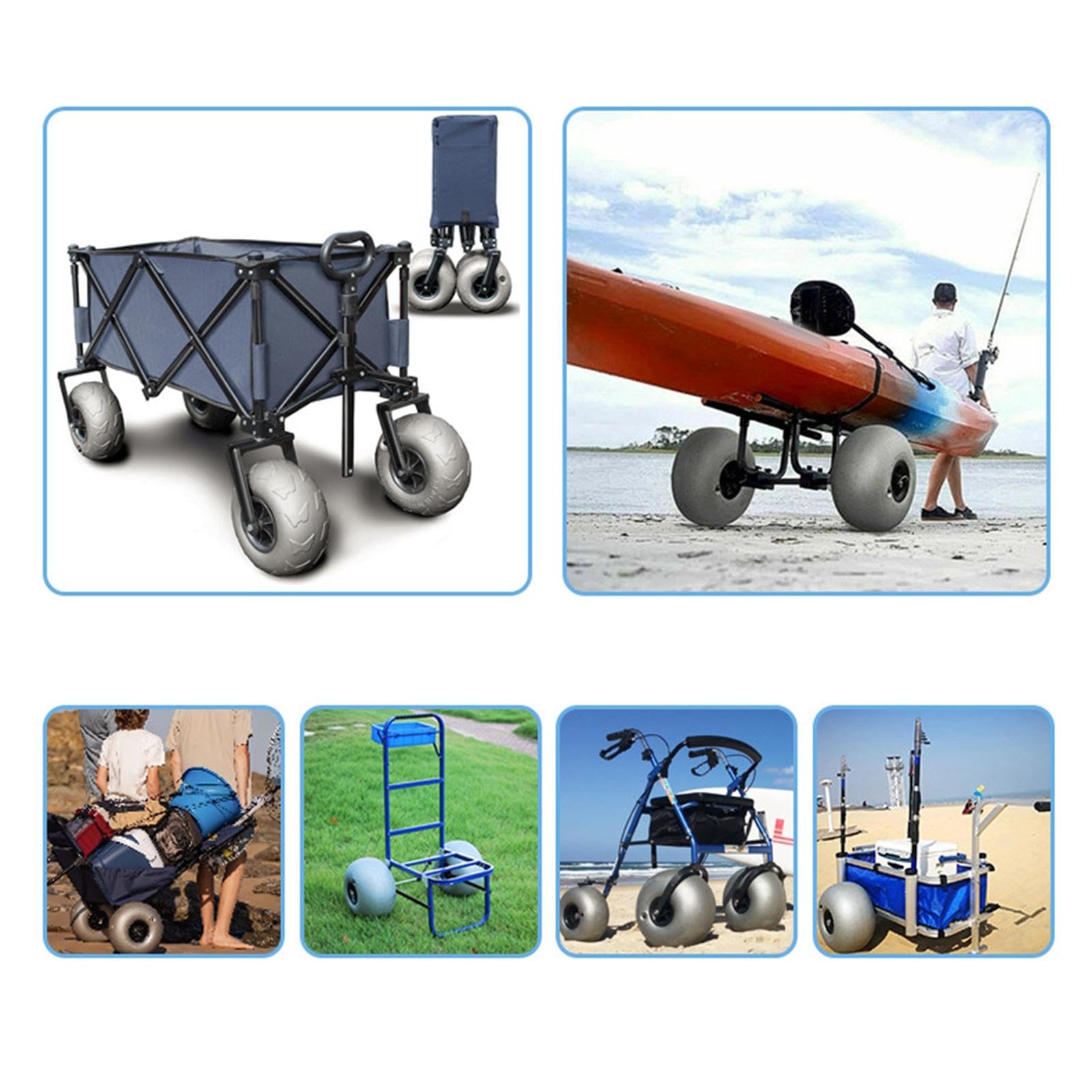 Baoblaze Roue de Chariot de Plage Gonflable en PVC