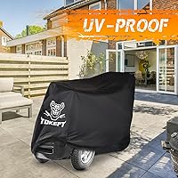 Vista 6 de Funda para scooter de movilidad, tela Oxford 420D resistente, funda protectora impermeable para todo tipo de clima, con hebilla resistente al viento