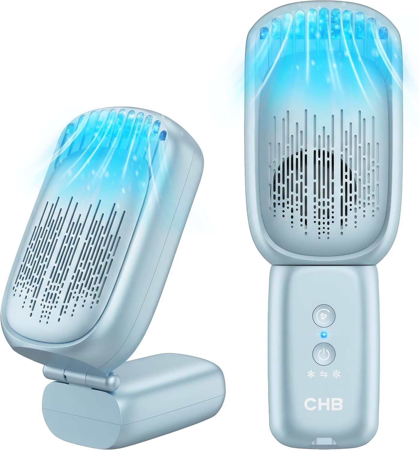 CHB ハンディエアコン ハンディファン 冷風 アイスブルー Amazon | CHB ハンディファン 携帯扇風機 -5℃体感 瞬間冷風10000mAh大