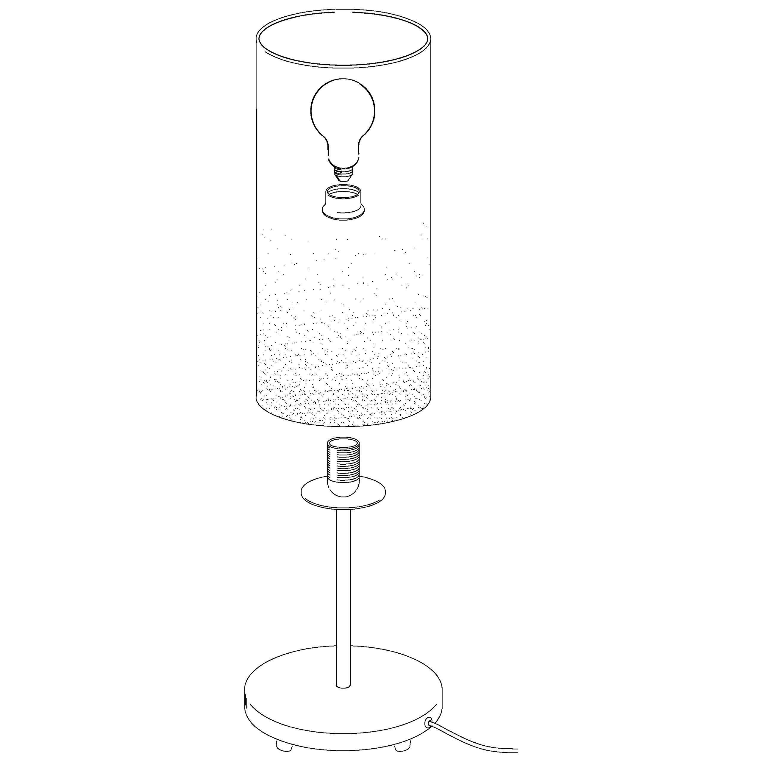 EGLO lampa stołowa Troy 3, 1-punktowa lampa stołowa, nocna lampka wykonana ze stali, kolor: matowy nikiel, szkło: satynowa biel, gniazdo: E27, w zestawie przełącznik