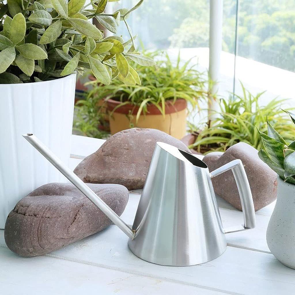 Generisch Diese Gartengießkanne aus Edelstahl mit Langer Öffnung eignet Sich ideal zum Bewässern von Topfpflanzen und Gartenpflanzen im Freien.