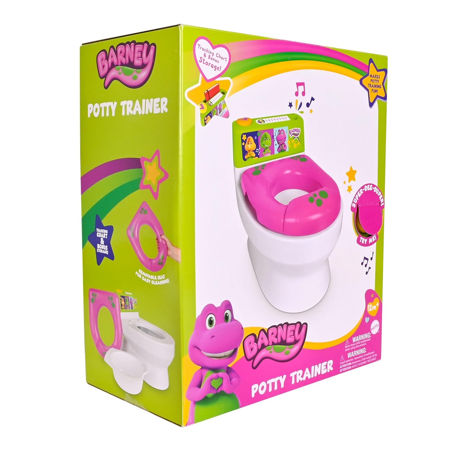 Barney Potty Trainer, Floor Potty Chair with Sounds, Removable Toilet Topper, Tracking Chart & Storage for Toddler Potty Training - Image 7