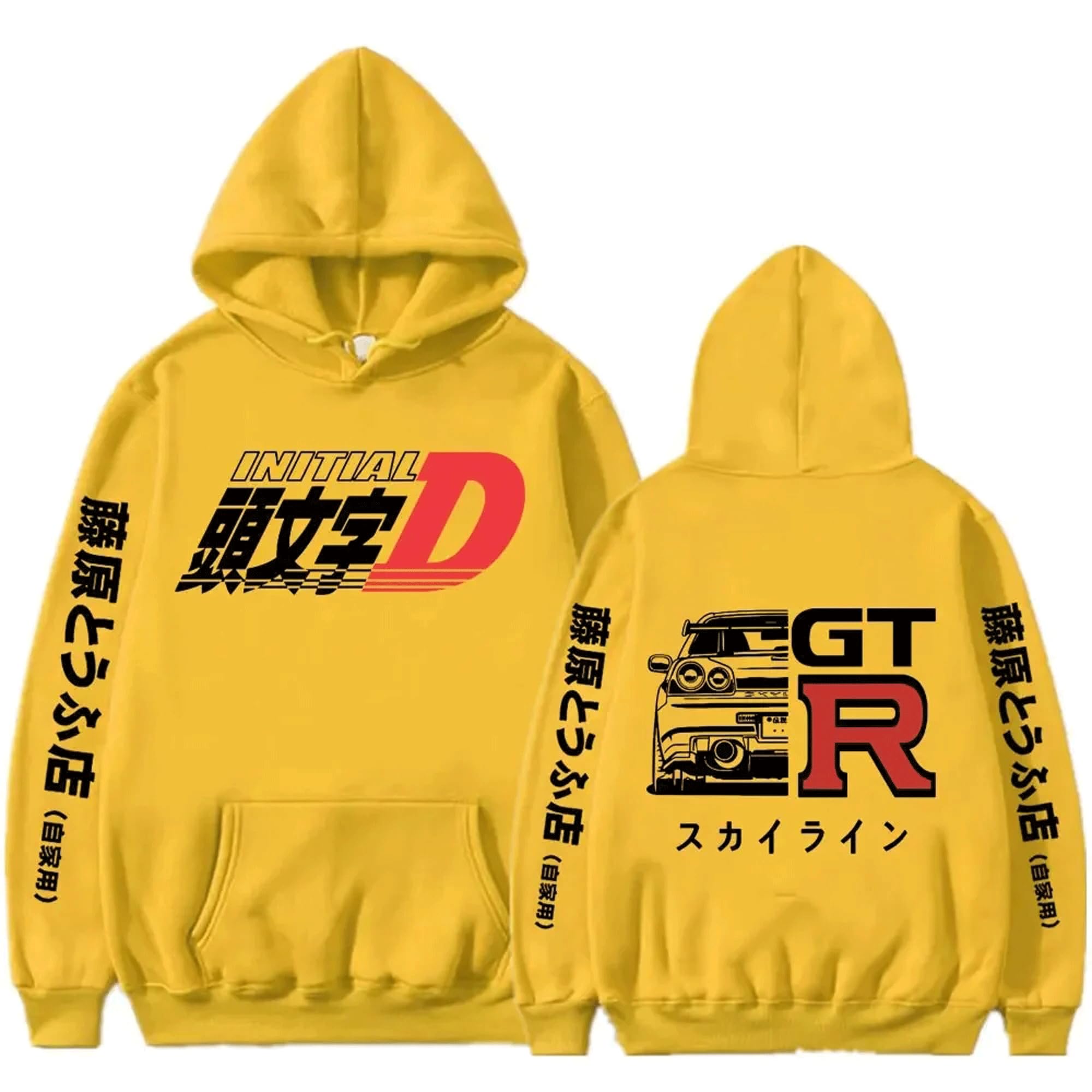 ITERAnime Drift AE86 Initial D Graphic Hoodie Casual Goth Men's Hoody Sweatshirt R34 Skyline GTR JDM Oversized Harajuku Hoodies Male