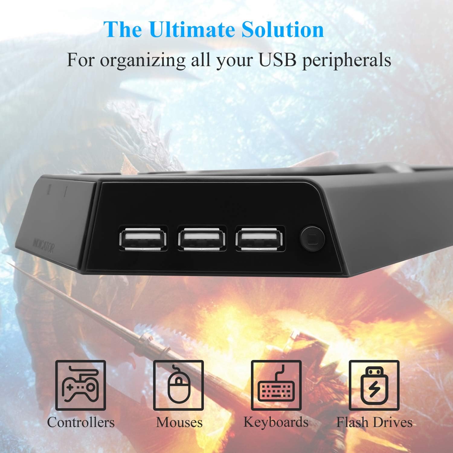 Kinwin vertikaler Stood kompatibel mit PS4 Pro mit Cooling -Lüfter, Controller -Ladestation, kompatibel mit Playstation 4 Pro, Ladegerät für DualShock 4 -Controller mit LED -Ladeindikator