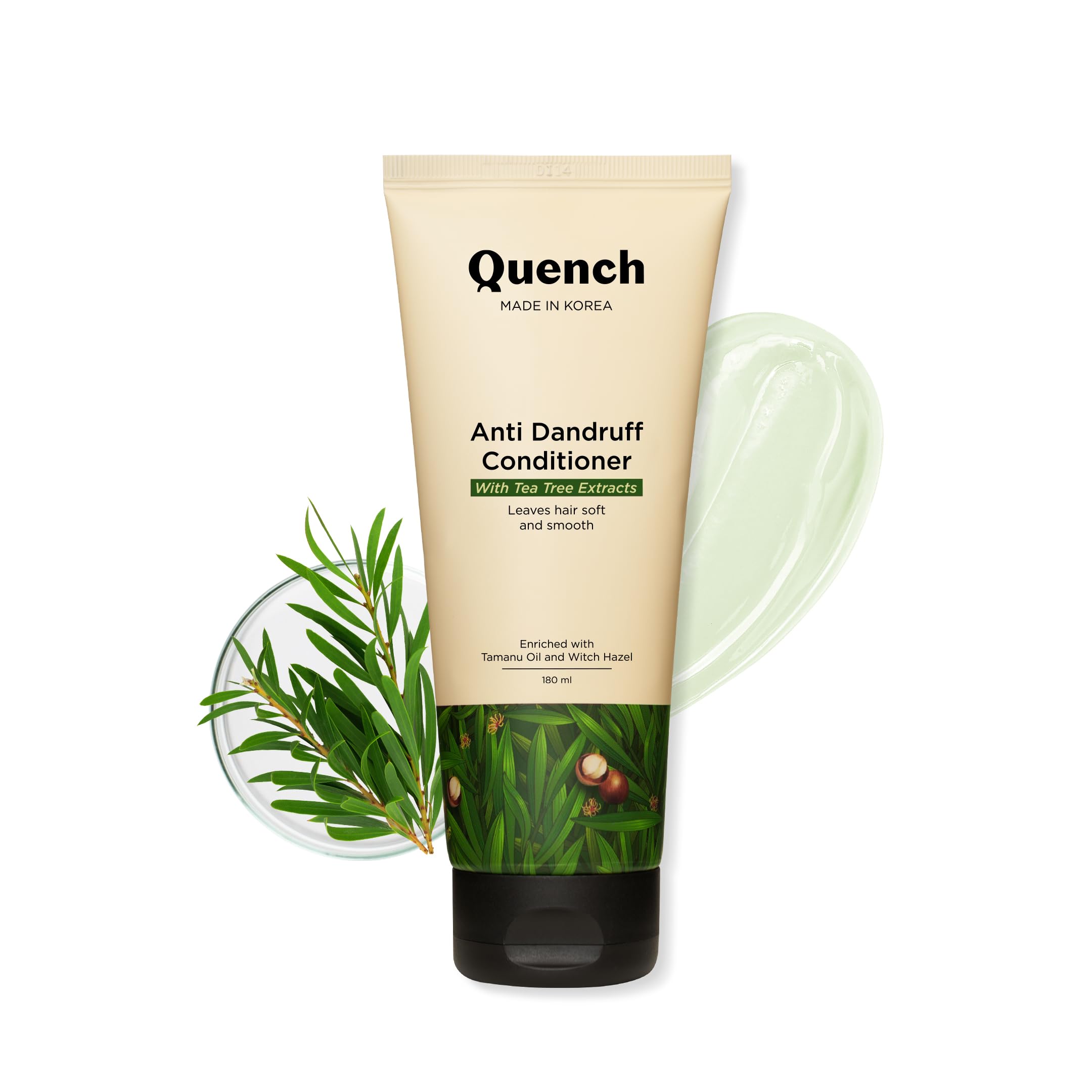 QUENCH BOTANICSAnti Dandruff Conditioner with Tea Tree Extracts | Provides Deep Nourishment & Minimizes Dandruff | Leaves Hair Soft, Smooth & Silky | Made in Korea (180ml)