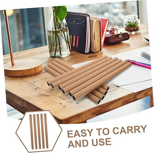 Miniatura 8 de Paquete de 10 tubos de correo de papel kraft de 1.5 x 12 tubos de cartón para almacenamiento de envío, soporte de tubo de póster, material de papel