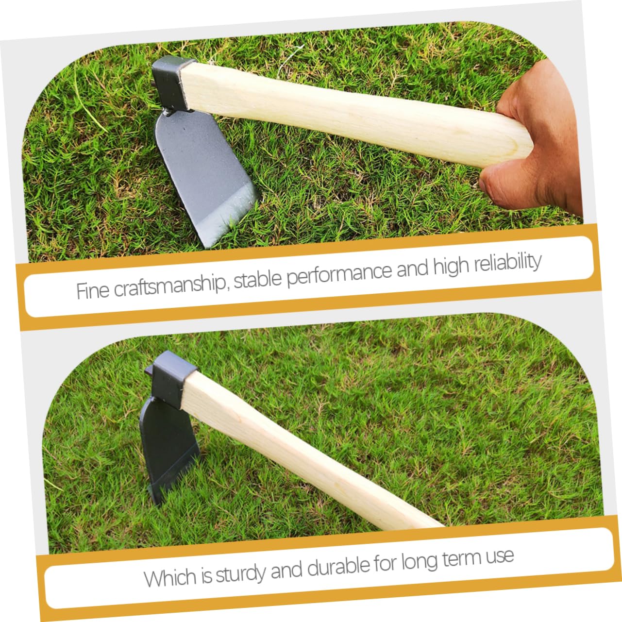 Abaodam 2 Piezas pequeña azada de mano herramienta para deshierbar grietas azada de acero azada para cavar tierra azada de cultivo de hortalizas azada de excavación de jardinería madera
