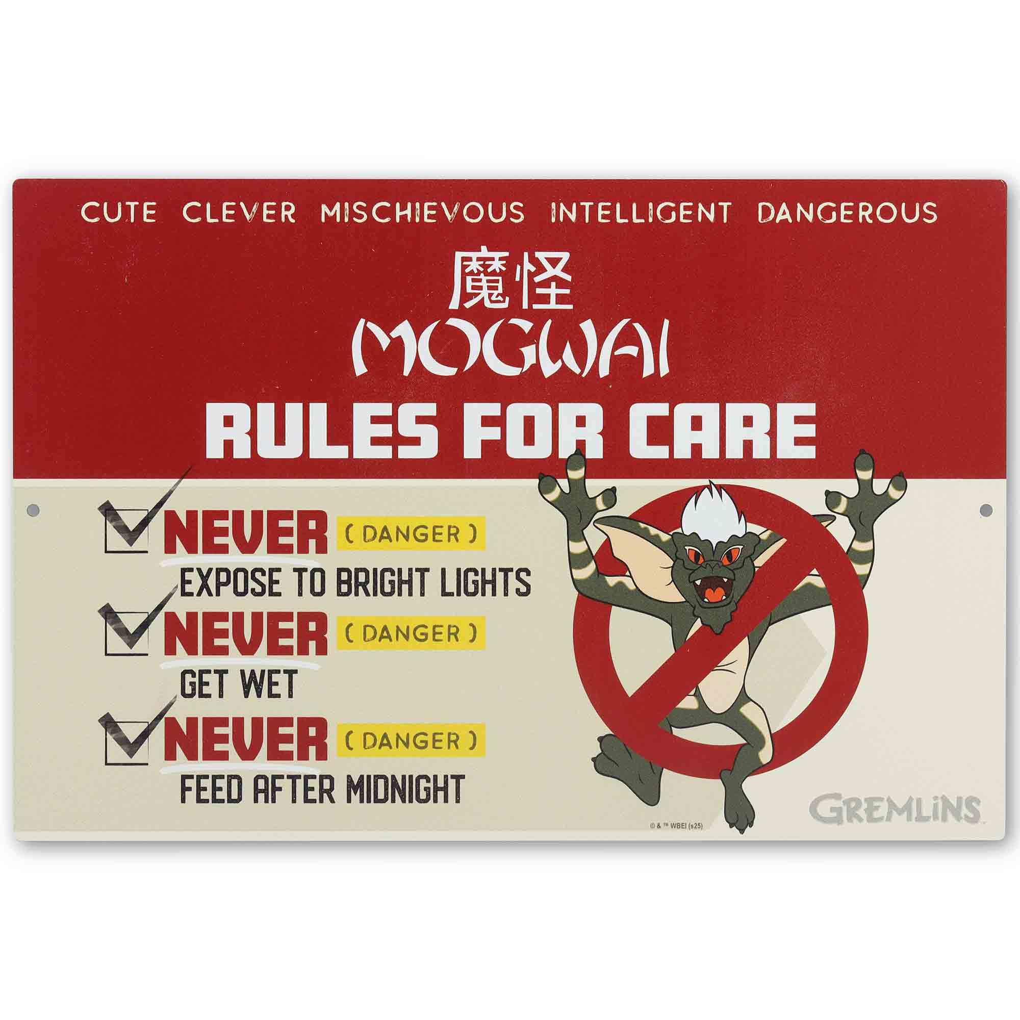Amazon.com: Gremlins Mogwai Rules for Care Metal Wall Decor