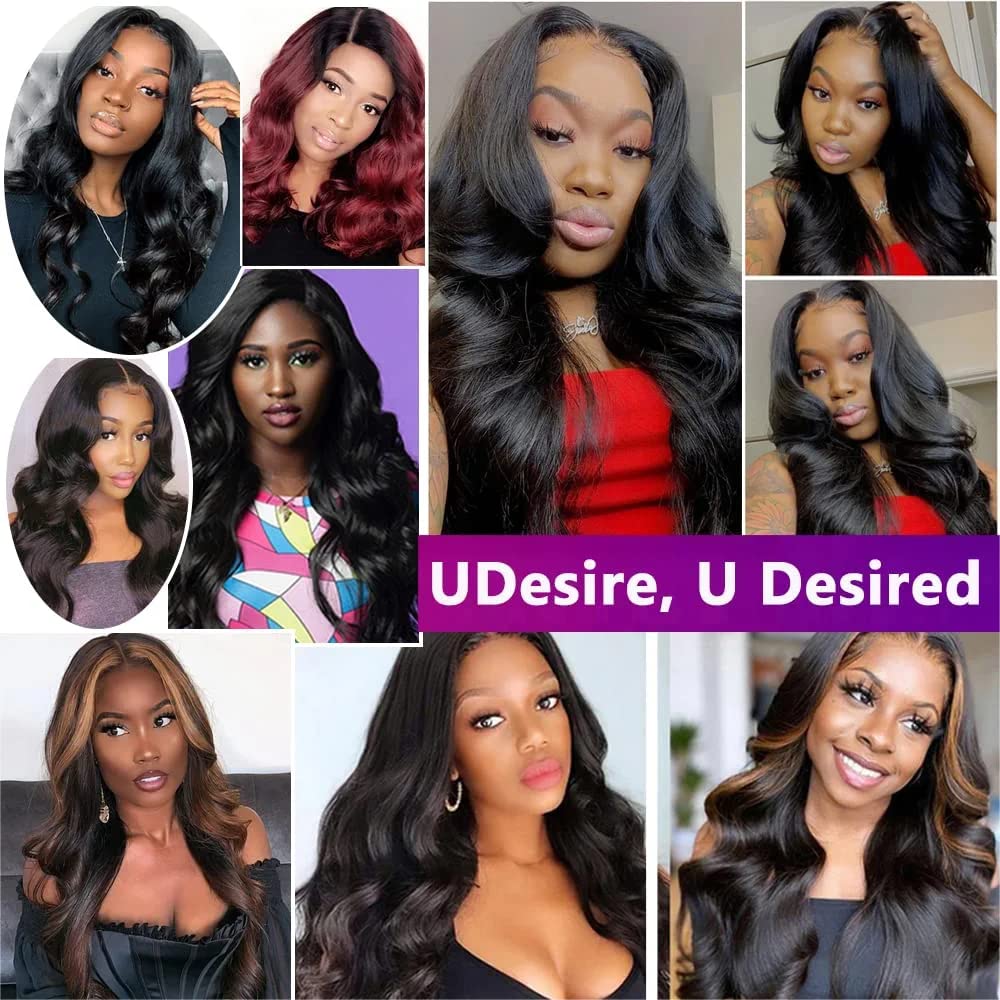 Hair 16A Brazilian Body Wave Bundles with Closure (10 12 14+10,Free Part)100% Unprocessed Brazilian Virgin Human Hair Body Wave Bundles with Closure Natural Black Color