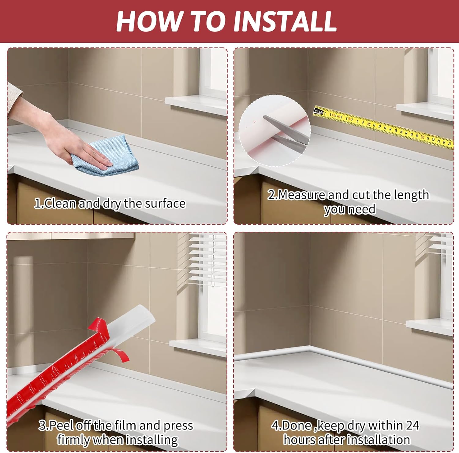 236.2 Inches Flexible Quarter Round Molding with Self Adhesive Peel and Stick Silicone Rubber Edge Flexible Molding Trim for Floor,Tub,Cabinet,Shoe Molding Around Curved Stairs,Columns, Wall