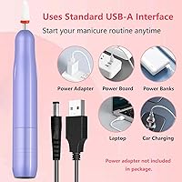 Vista 7 de Taladro de uñas eléctrico, uñas profesionales portátiles, kit de taladro de uñas acrílicas 7 en 1, fuente de alimentación USB para acrílico, gel