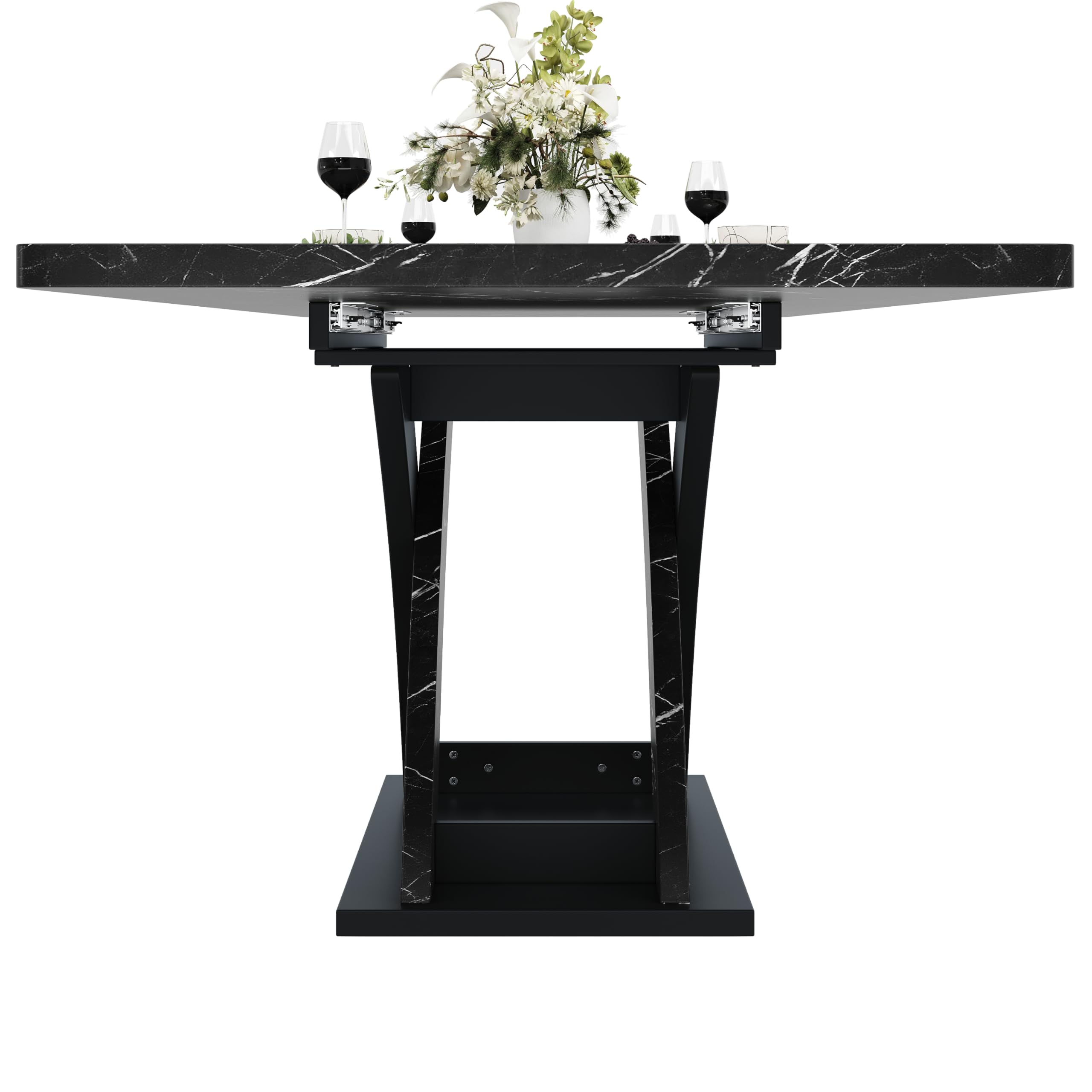 Tavolo da pranzo allungabile, tavolo da cucina, tavolo da pranzo allungabile, 120-160 cm, può ospitare fino a 6 persone