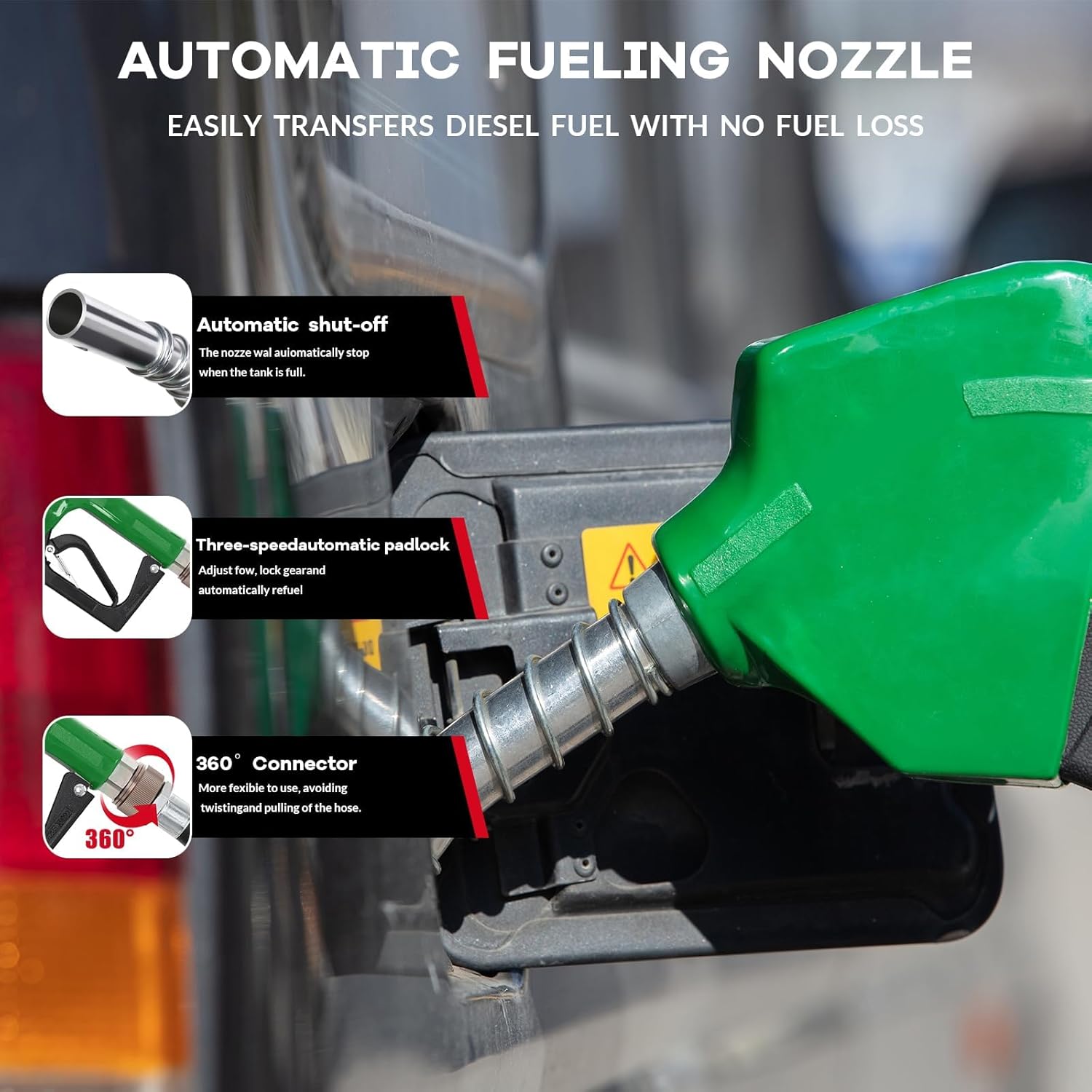 Portable Fuel Transfer Tank, 48 Gallon Heavy-Duty with Manual Pump 4 Wheels, Spill-Proof Gas Diesel Container for Secure Transport to Tractor, Boat, Truck