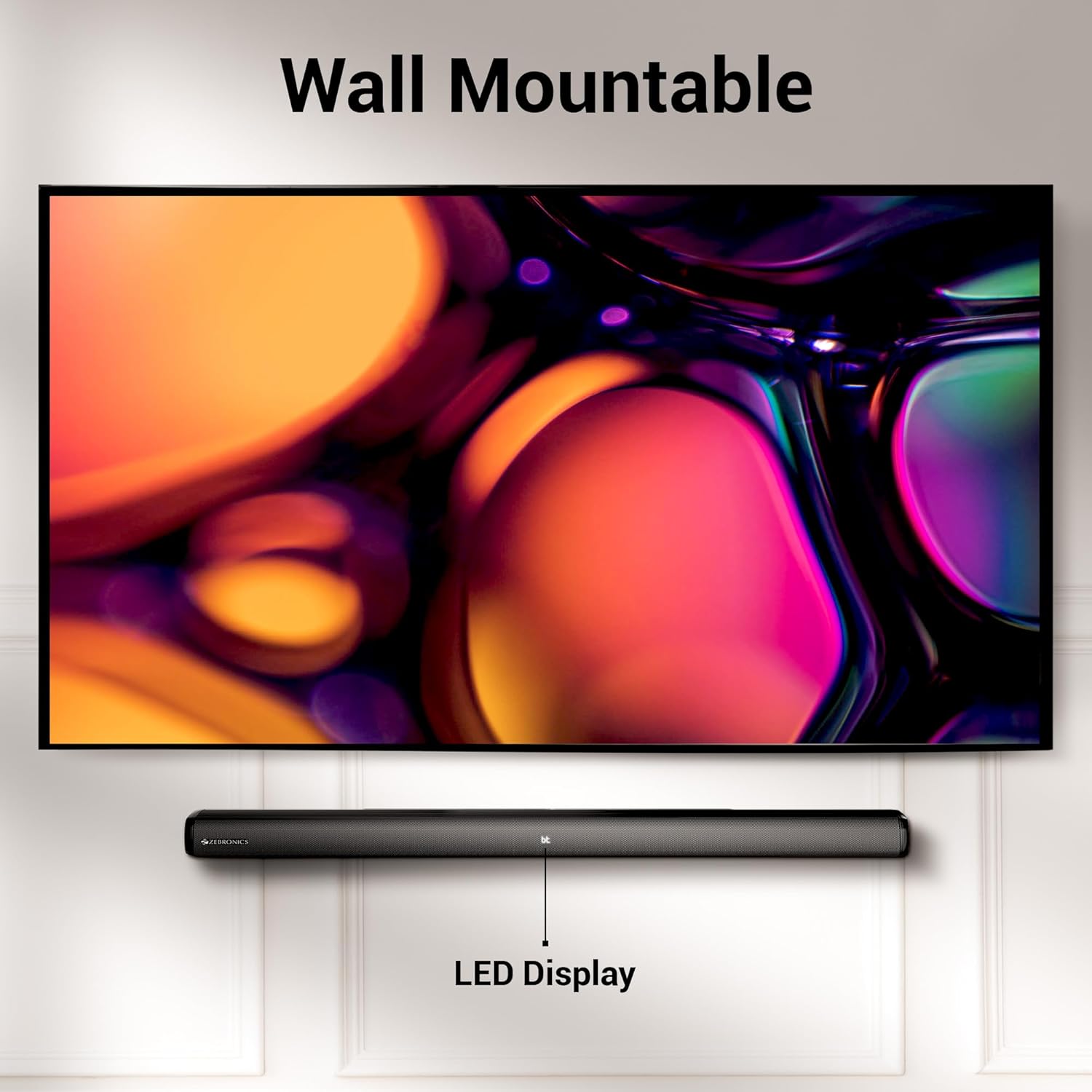 ZEBRONICS Juke BAR 4100 Soundbar wall-mounted below a television