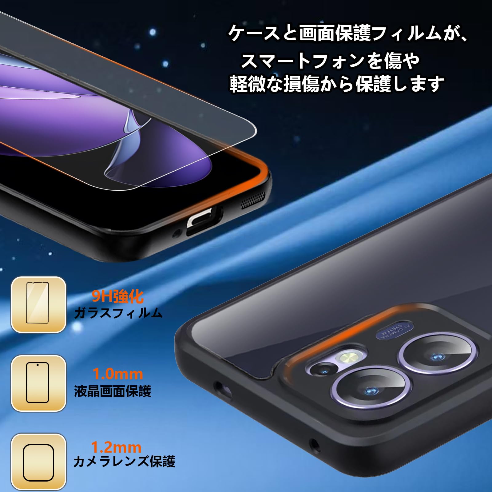 Amazon.co.jp: OPPO Reno13A ケースクリア ガラスフィルム付き oppo