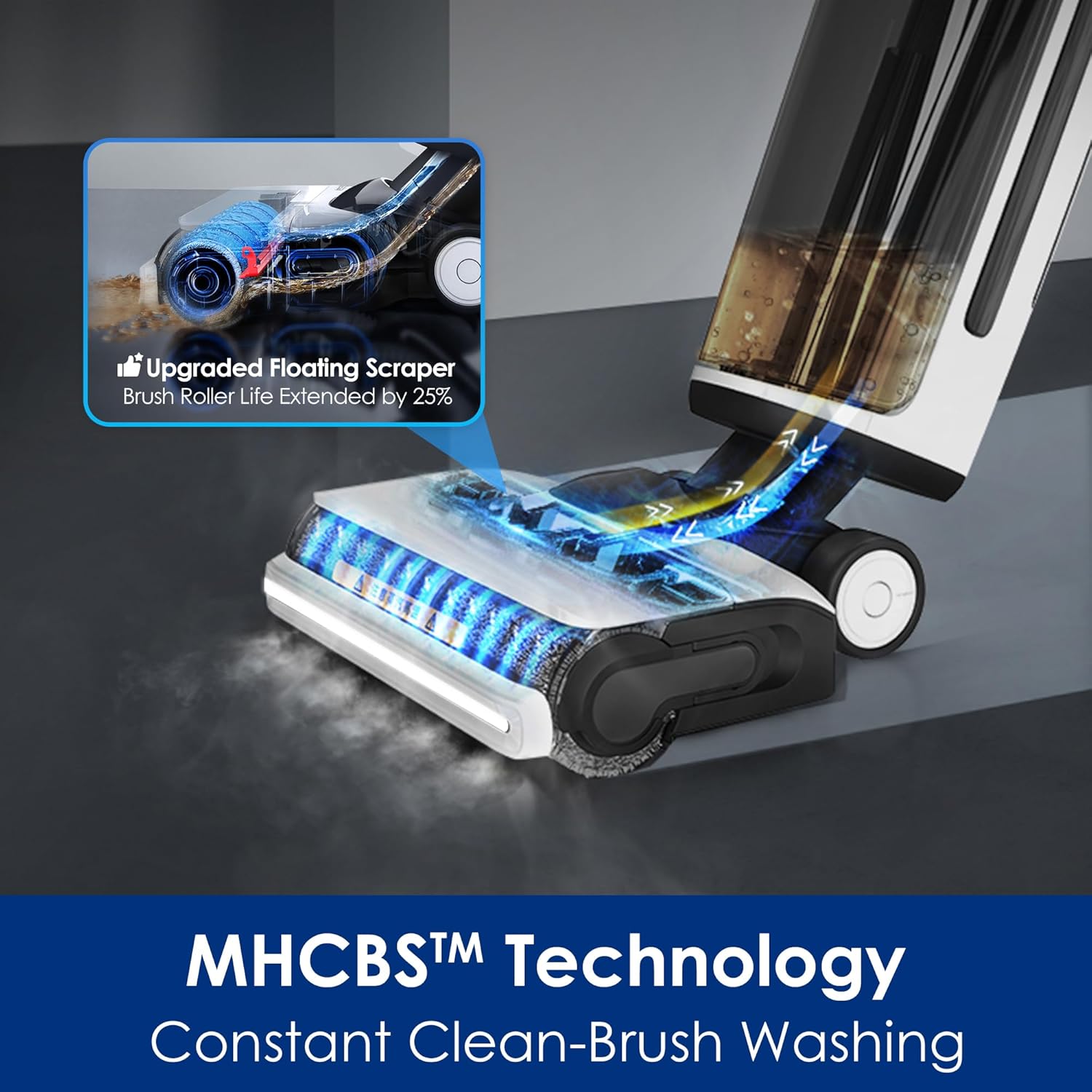 Tineco Floor ONE S7 Steam showing MHCBS technology