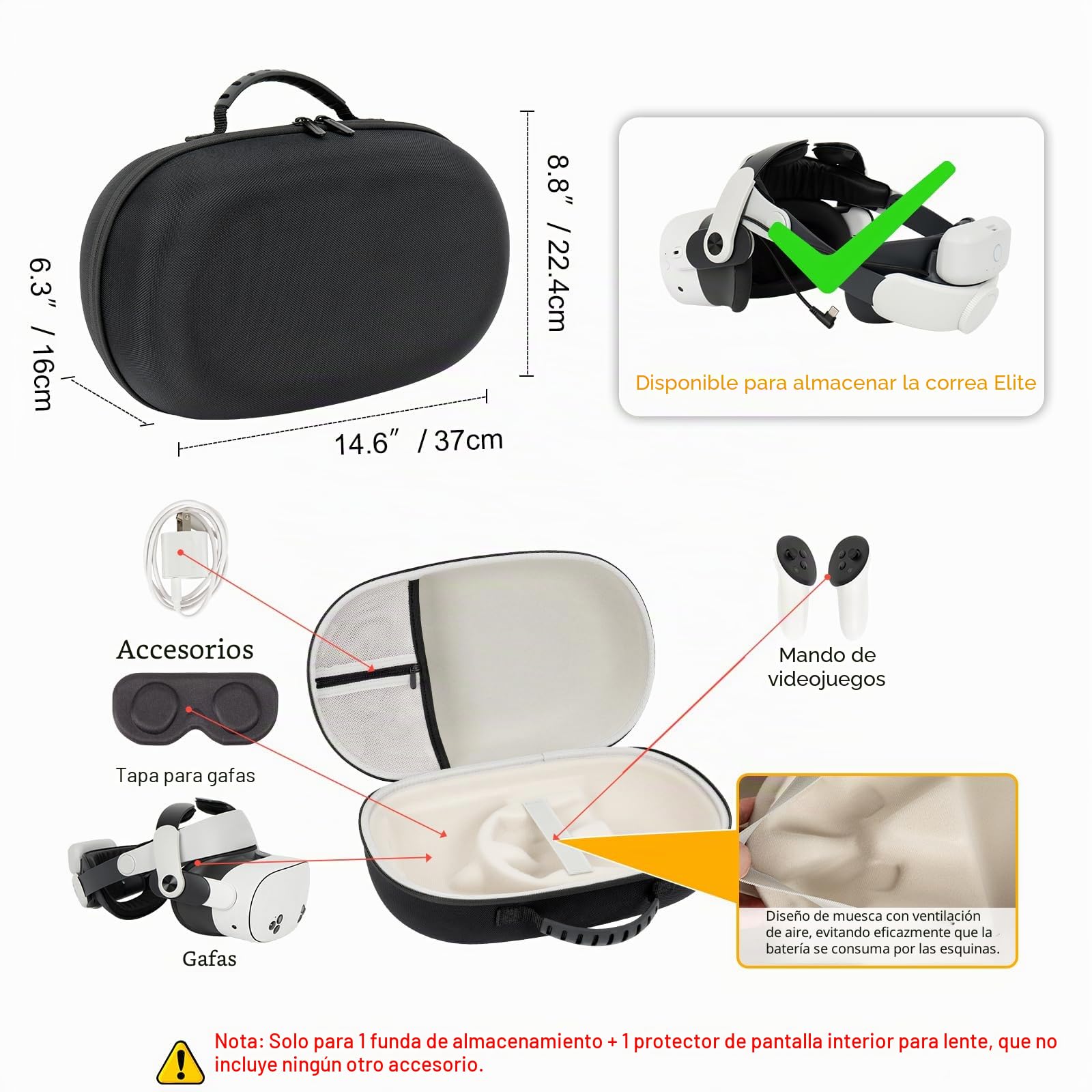 Funda De Transporte Para Meta Quest 3S – Bolsa De Almacenamiento De EVA, Resistente, Con Capacidad Extra Para Accesorios, Color Degradado