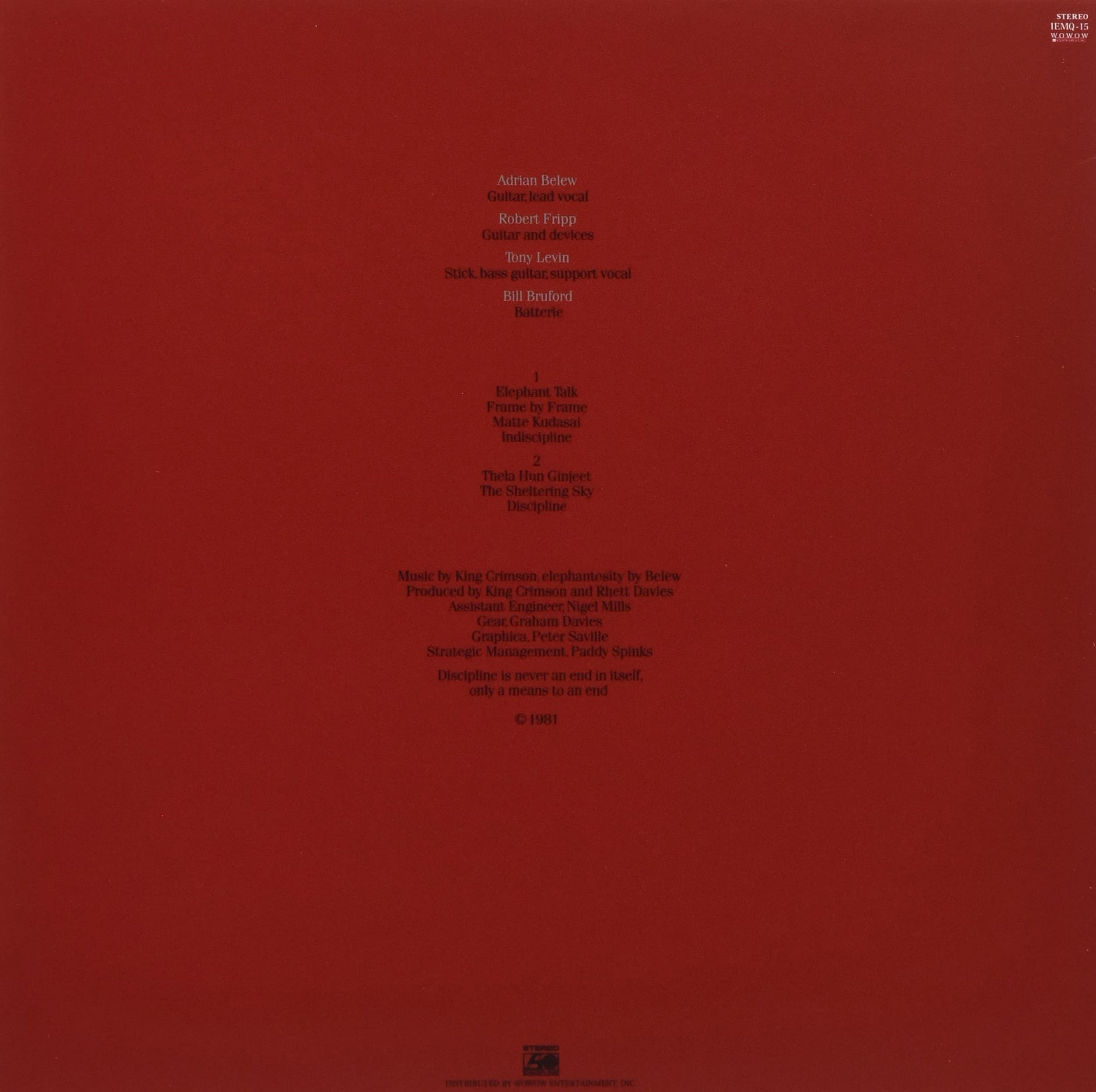 Discipline (MQA-CD) (Paper Sleeve)
