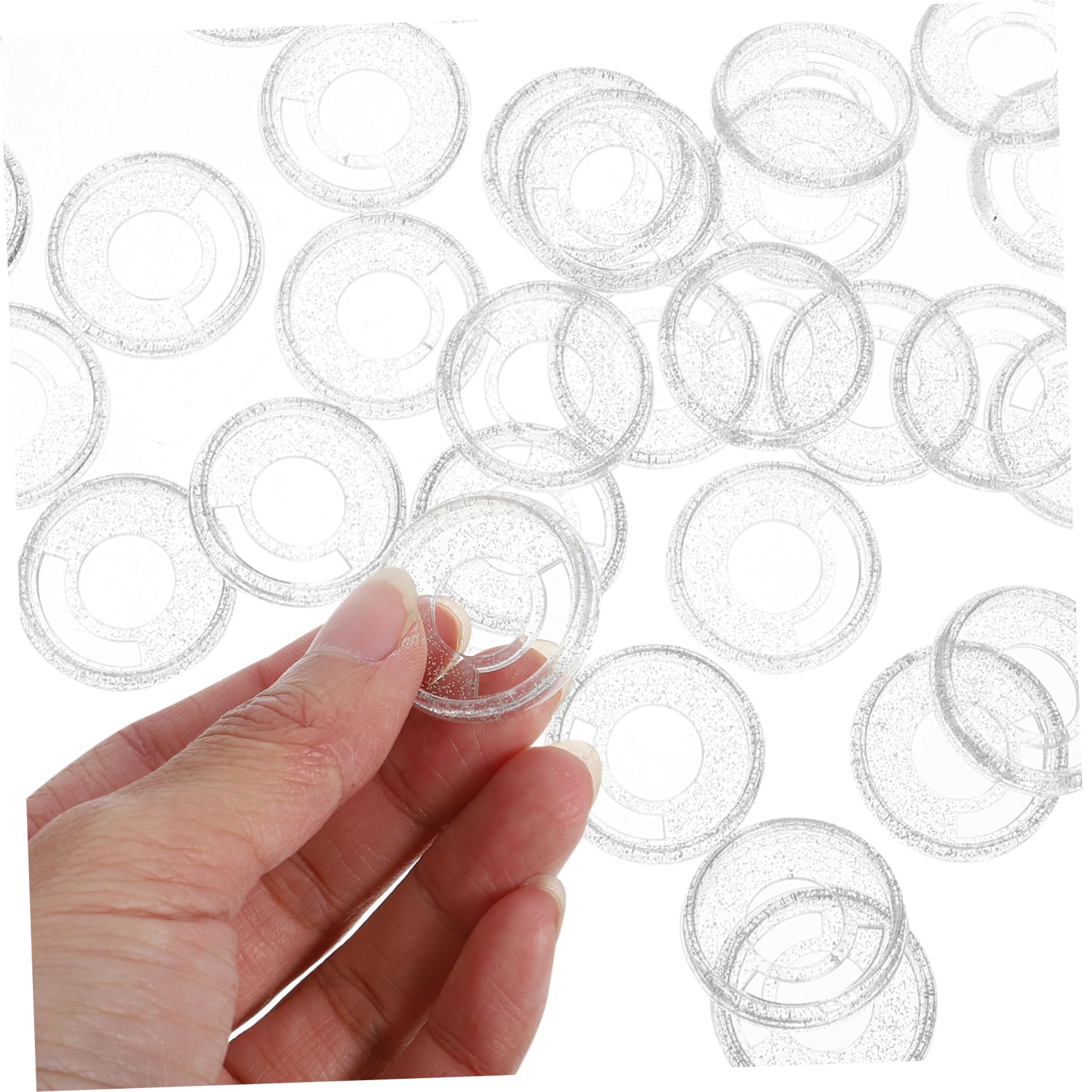 Operitacx 250stücke Kunststoff-lochring-binder Discs Für Notizbuch Und Planer Erweiterungsdiscs Leicht Und Tragbar Für Flexibles Binden Von Loseblattpapieren Transparentem Glitzerdesign