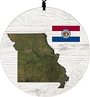 Vista 44 de New York Christmas Ornament - Rustic Design Featuring State Flag and Terrain Map - 2026 Hanging Acrylic Disc Decoration for Tree - Unique and Home
