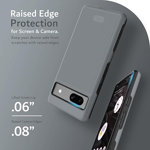 Vista 263 de TUDIA MergeGrip - Funda para Google Pixel 7a 2023, [probada en caídas de grado militar] borde elevado para protección de pantalla y cámara, doble