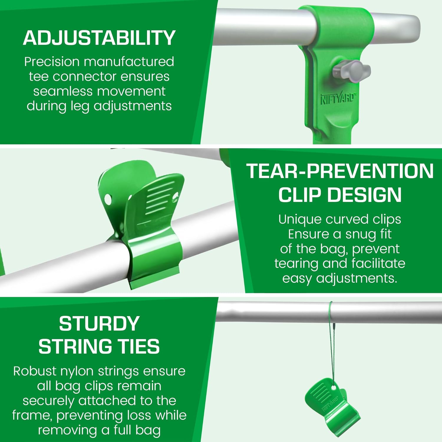 Small Trash Bag Holder, 13 Gallon Plastic Bag Capacity, Works on Slopes, Foldable, Outdoor Trash Bag Holder Stand, Camping, Picnics, RV Travel, Parties, House & Yard Cleanup, Gardening - Image 5