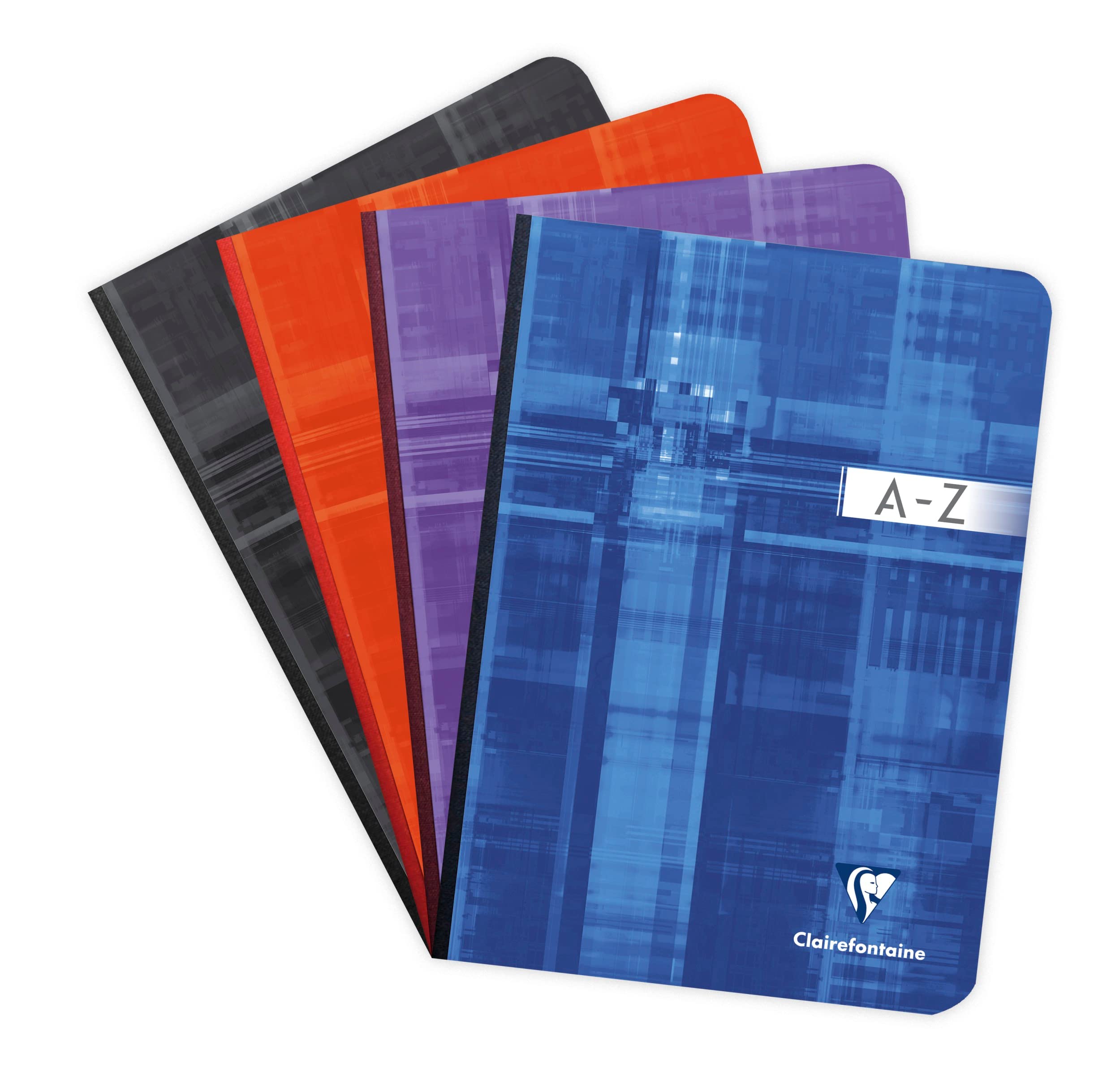 Clairefontaine 9549C - Packung mit 5 Kladden/Adressbuch DIN A5 mit Softcover, 96 Blatt kariert 90g, farbig sortiert, 1 Pack