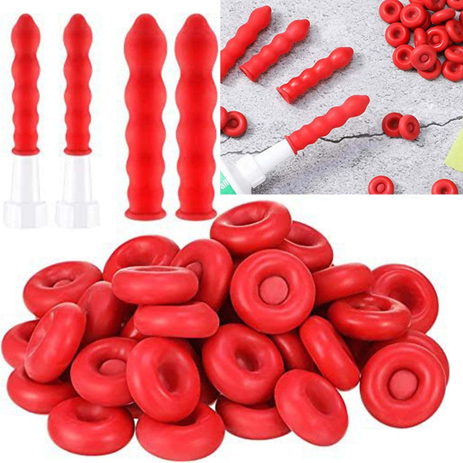 Universal Caulk Cap, Red Latex Caulk Saving Cap Caulk Nozzles Caps