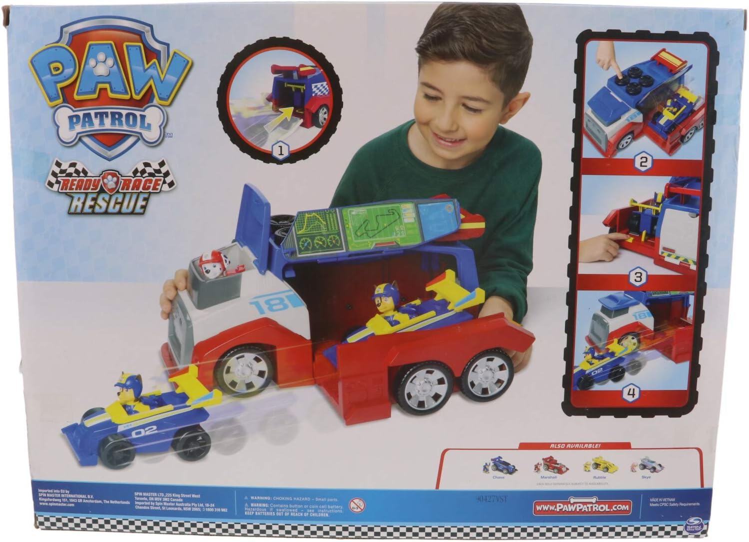 Setup steps for PAW Patrol Mobile Pit Stop Vehicle Playset