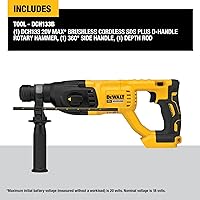 Vista 2 de DEWALT Martillo giratorio inalámbrico de 20 V MAX SDS Plus de 1 pulgada con mango en D, solo herramienta desnuda (DCH133B)