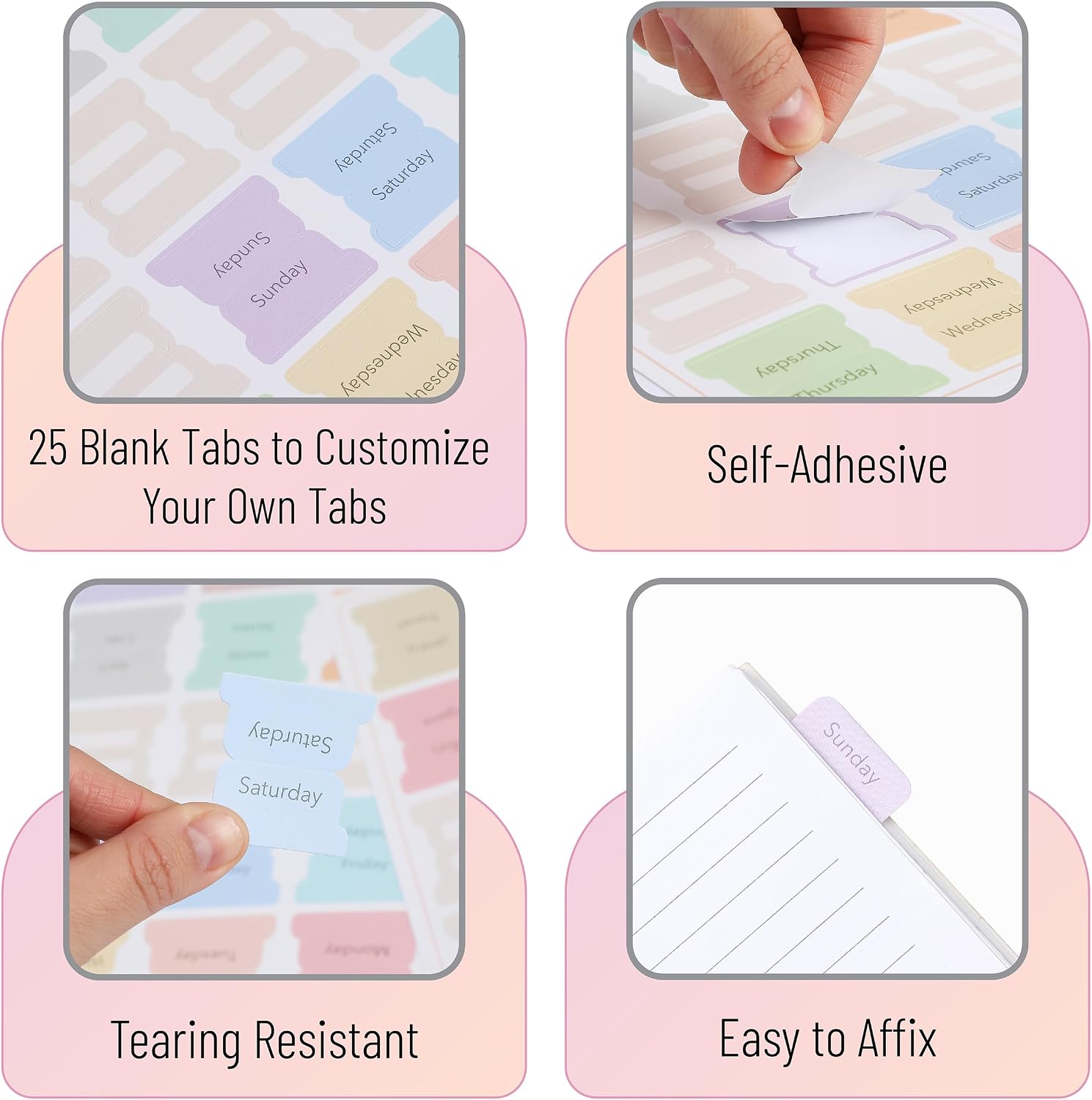 Mr. Pen- Weekly Planner Tabs, 100 Pcs, Week Tabs for Planner image 4