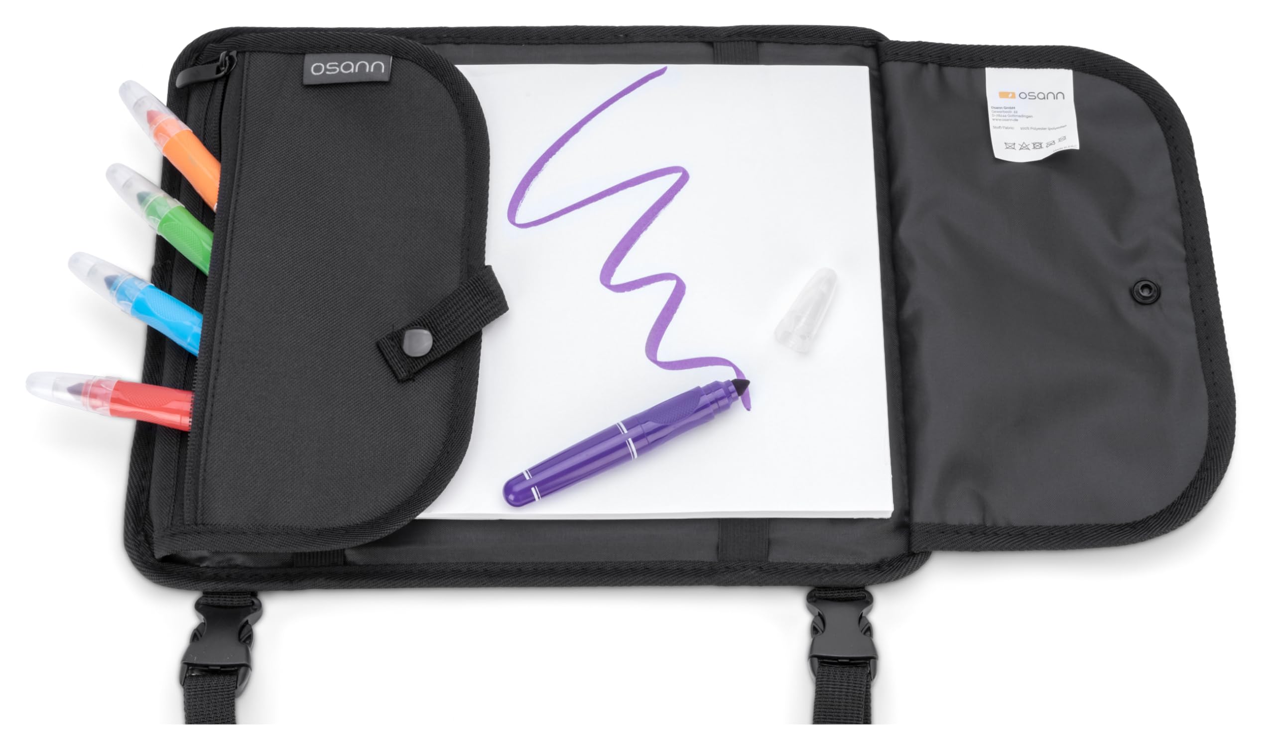 OSANN - Bandeja de viaje para niños y silla de coche - Negro, fácil almacenamiento, convertible en estuche para facilitar el transporte
