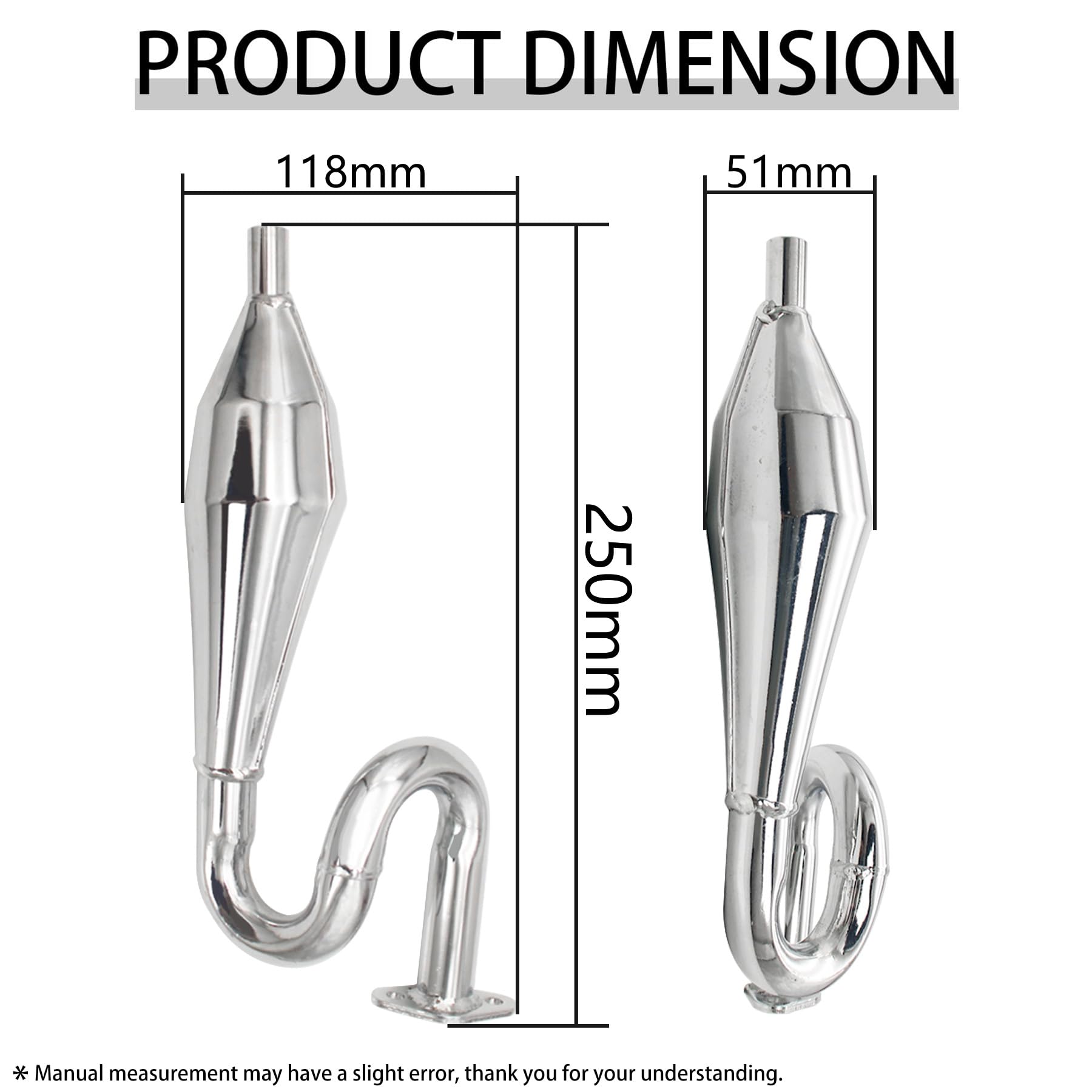 FLMLF Alloy Tuned Exhaust Pipe with Muffler For 1/5 FS RACING CEN RV Fg MONSTER TRUCK