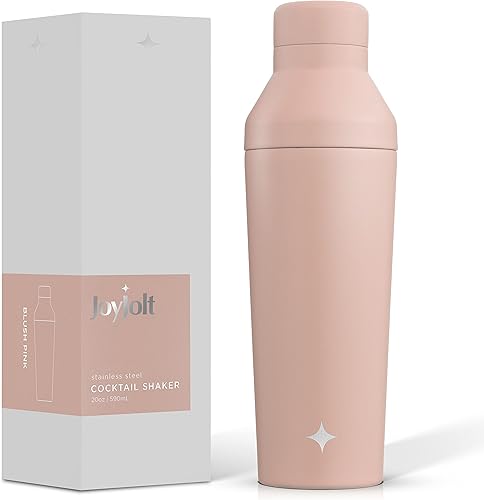 Miniatura 9 de JoyJolt Botella coctelera con triple aislamientoproteínas. Vaso agitador de 20 onzas con tapa de medición de alcohol y tapa jigger. Botellas de
