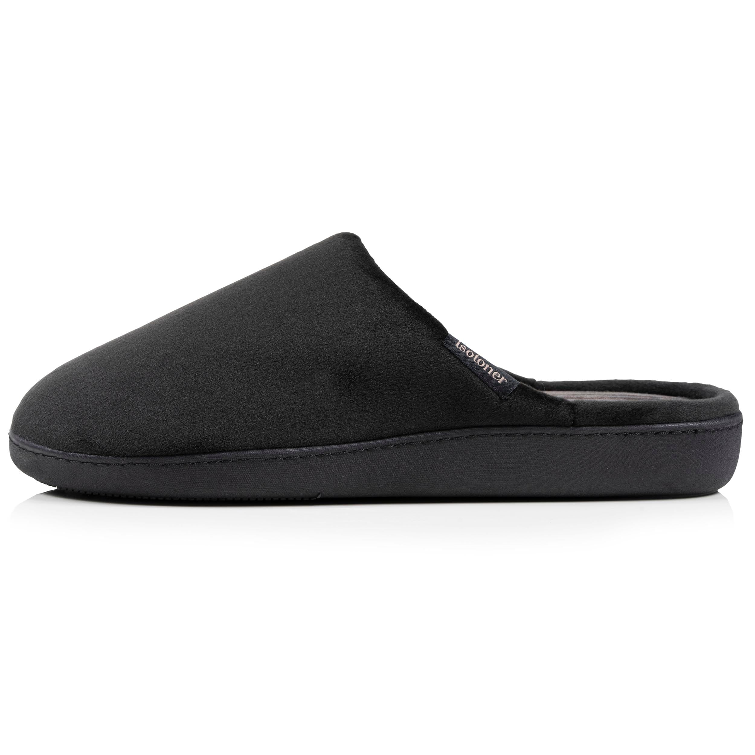Isotoner Chaussons pantoufles Mules homme velours ultra doux, semelle ergonomique soutien plantaire, mousse à mémoire forme,