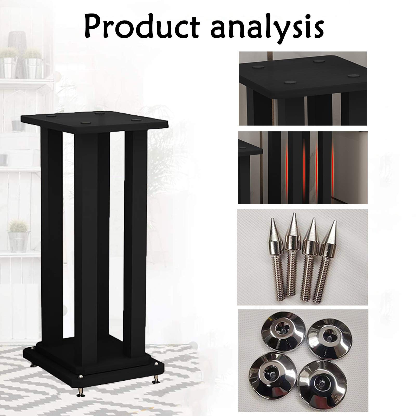 Pieds d'Enceintes 2 Supports d'enceintes universels, Hauteur du Support de 7,8 à 31,4 Pouces en Option, utilisez Un Panneau de densité MDF pour réduire efficacement Le Bruit (Taille : 80 cm)