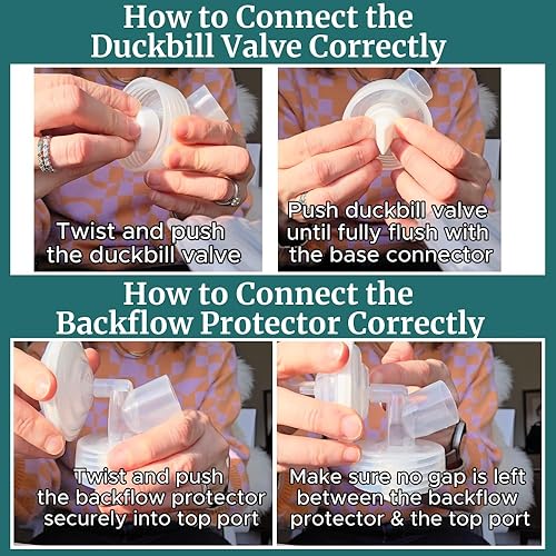 Miniatura 4 de Conector de base de boca ancha, 2 piezas, compatible con bombas y botellas Motif & Spectra S1 S2 compatible con Medela, Maymom, Pumpin Pals, Lacteck