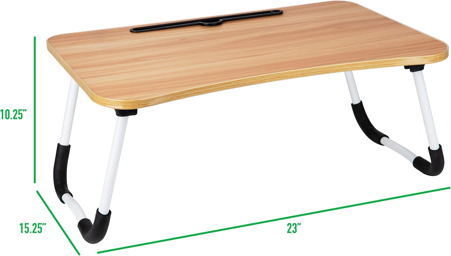 Mind Reader Woodland Collection, Portable Laptop Desk/Breakfast Table, Collapsible, Portable, Folding Legs, Beige