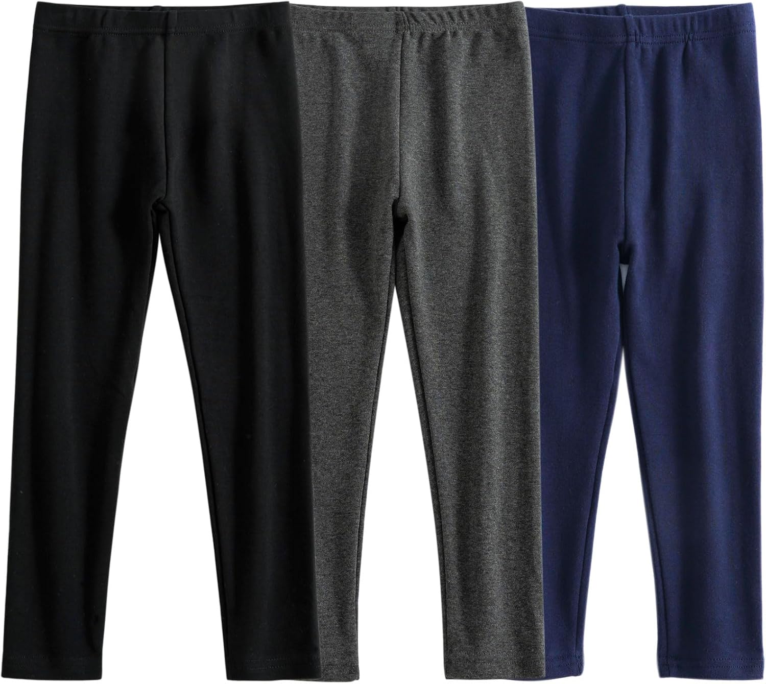 3 Pack Girls Full Length Cotton Basic Leggings Kids Thermal Footless Layering Tights Pants 3-12 Years