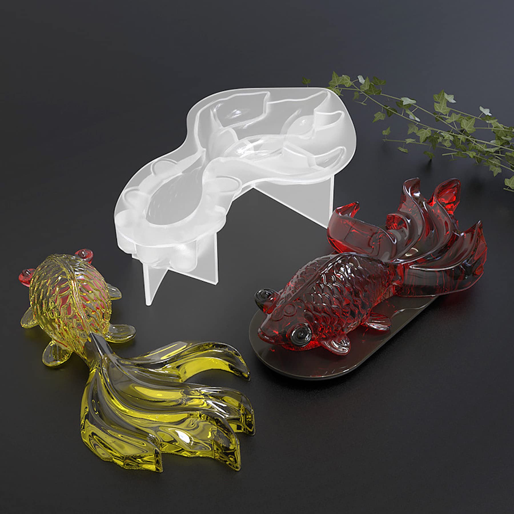Große Goldfisch-Silikonformen Für Harz – 19,1 Cm & 14 Cm, 3D Koi-Fisch, DIY Basteln