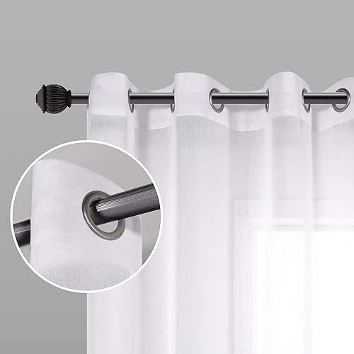 Miniatura 6 de KOUFALL Cortinas transparentes con ojales de 84 pulgadas y cortinas opacas de oscurecimiento de habitación verde azulado para sala de estar y