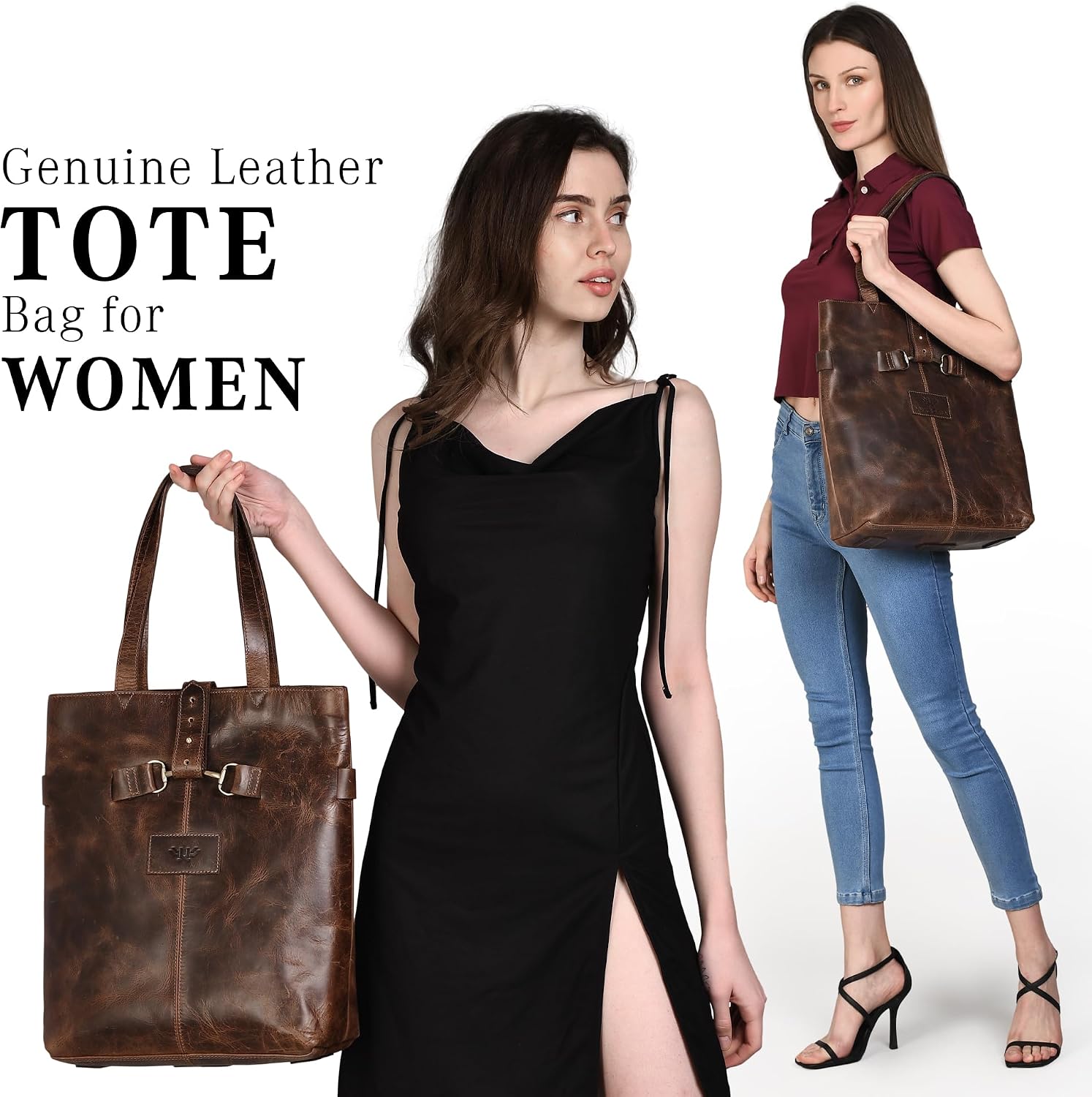 Leather Tote Bag for women, Genuine Leather Totes, Shopping Bag, Gifts for Women