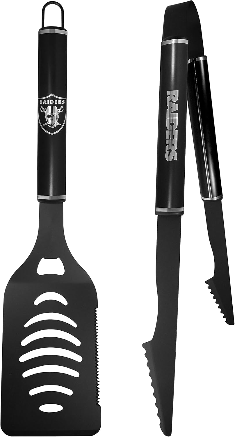 Siskiyou Sports NFL Las Vegas Raiders 2 pc Monochromatic Tailgate BBQ Set Team Colors, One Size