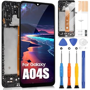 LCD Display for Samsung Galaxy A04S LCD Screen for Galaxy A04S SM-A047F SM-A047F/DS SM-A047F/DSN Touch Screen Digitizer Full Assembly with Repair Kit 6.5 inch TFT Black with Frame