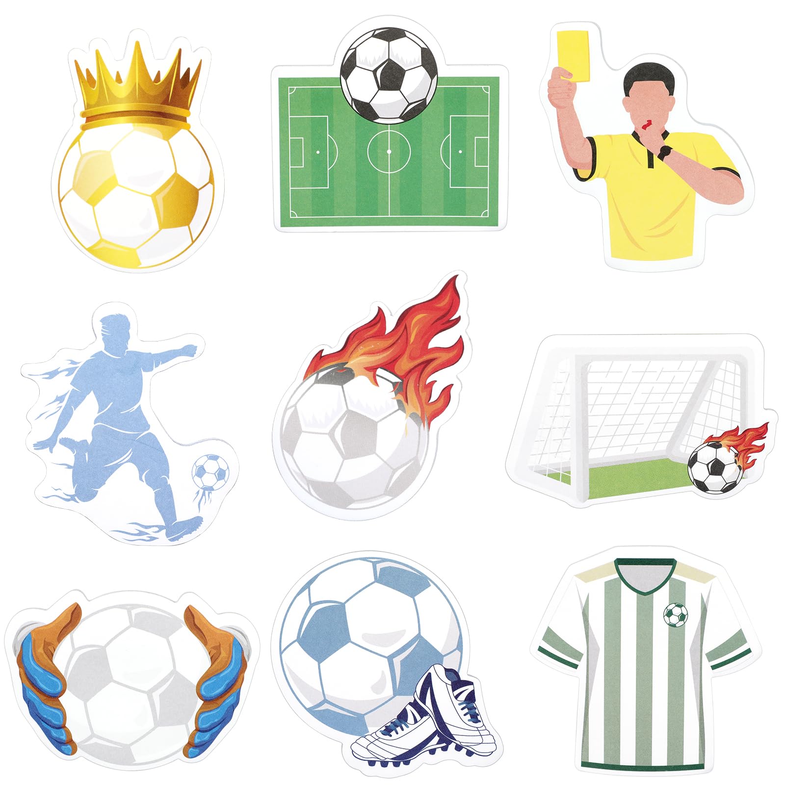 MWOOT 9 Pcs Funny Football Sticky Notes Set, Soccer Themed Self-Adhesive Writing Notepads, Cute Sports Gifts Memopads Essentials for School Office Records Checklist Supplies Stationary