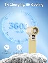 MERTTURM Portable Handheld Fan, 3600mAh USB Rechargeable Turbo Mini Hand Fan[11H Cooling], Powerful Personal Small Foldable Desk/Table/Neck Fans with LED Display/5 Speed for Home Travel Office Outdoor gallery image