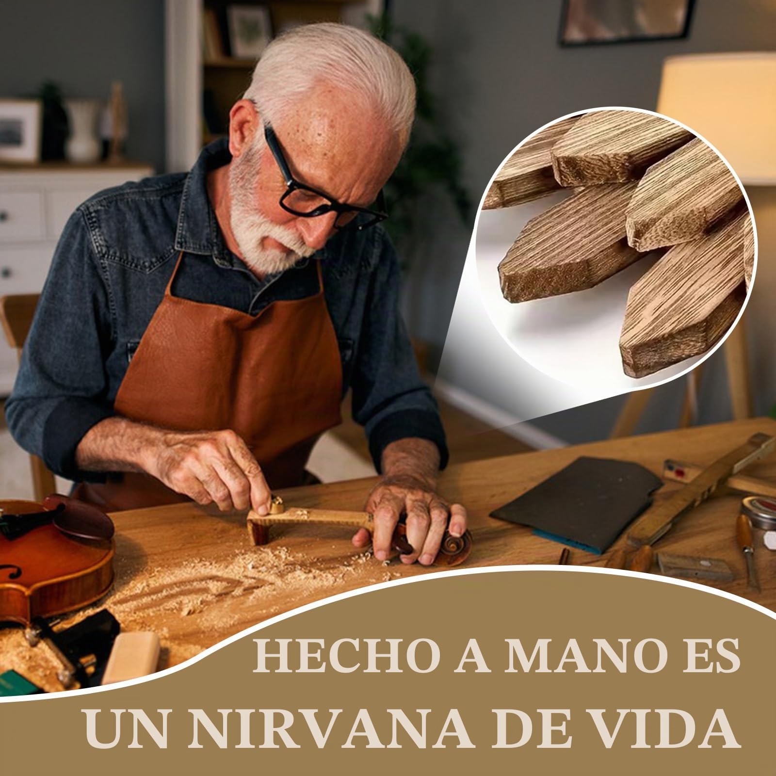 Espejo de pared pequeño redondo Ø50 cm con marco de madera flotante, espejo con marco de madera rústico en marrón natural para estilo campestre/costero/bohemio, para baño, sala de estar